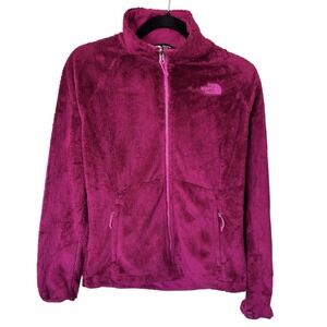 North Face Women's Jacket Fleece Size Small Mock Neck‎ Pink Full Zip Pockets